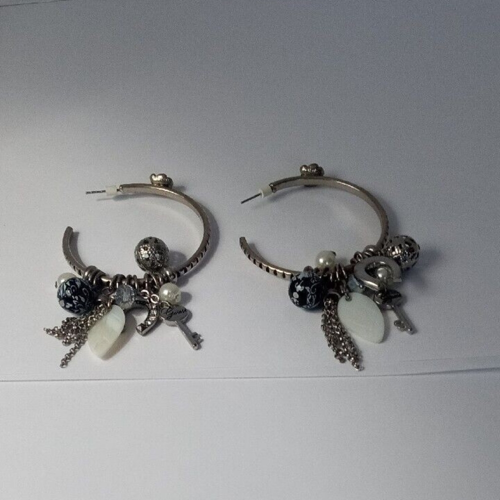 silvertone hoop earrings